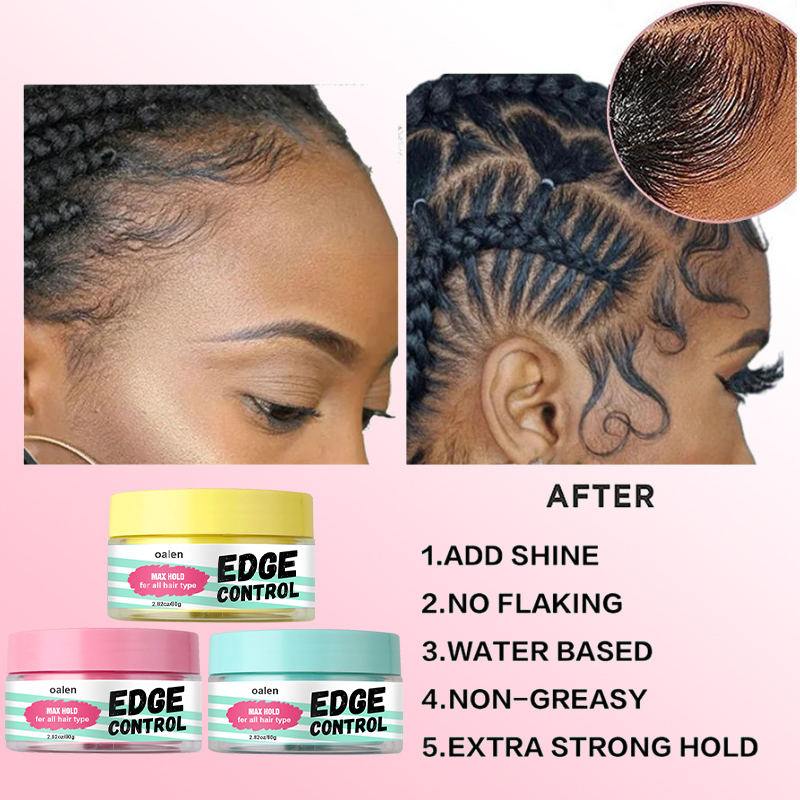 Edge Gel Strong Hold Baby Hairs Flyaways Water Based Styling Gel Waterproof Hair Edge Control Cire Cheveux,oalen cosmetics