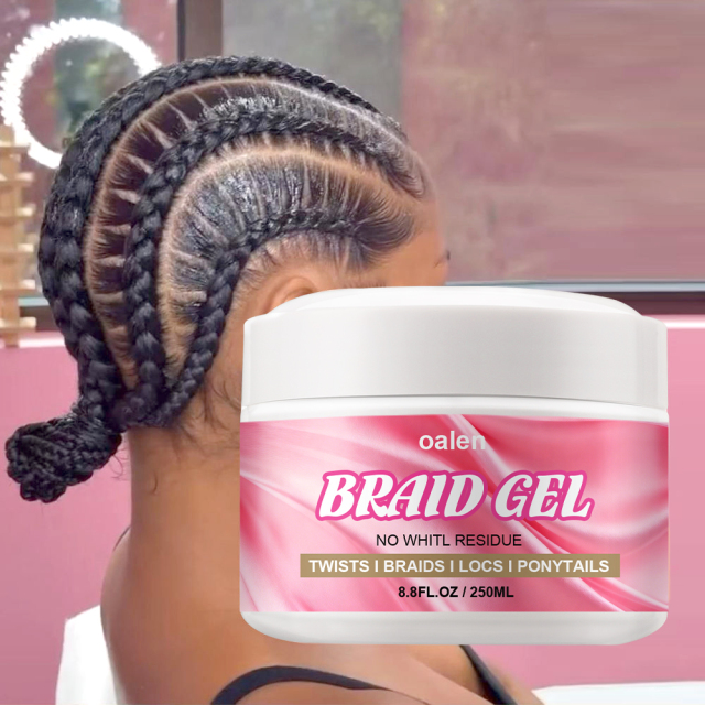Private Label Professional Organic 4C Extra Braiding Gel 250g Strong Hold Peach Scent for Curly Hair African Styling Product,MY SHOP
