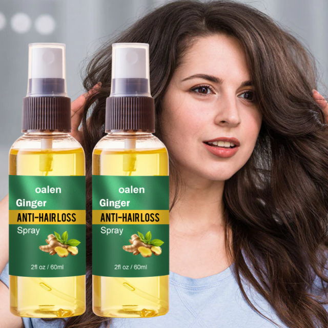 Wholesale Organic Hair Regrowth Spray Anti Loss Ginger Natural Hair Growth Nourishing Serum Oil Mist,oalen cosmetics