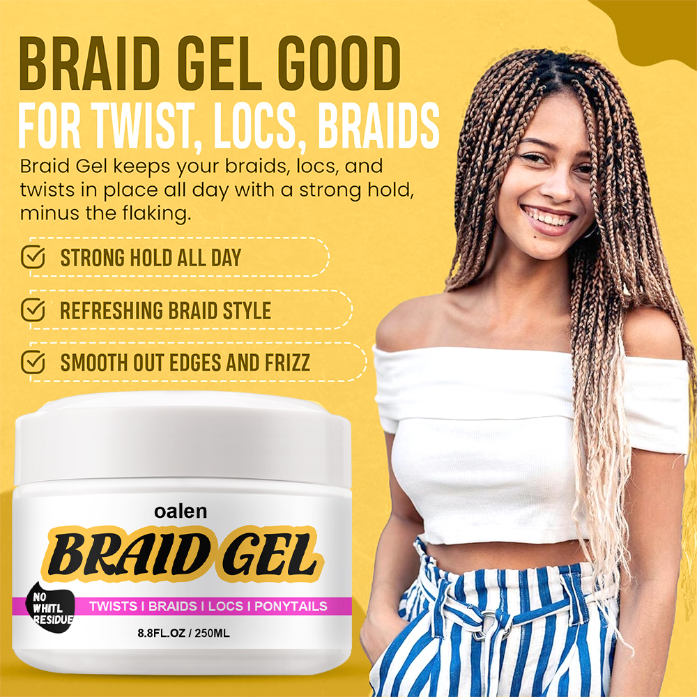 Strong Hold  Organic 4C Extra Braiding Gel 250g for Curly Hair Private Label African Styling Product,MY SHOP