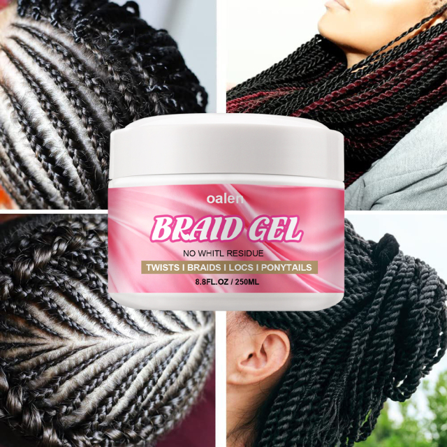 Private Label Professional Organic 4C Extra Braiding Gel 250g Strong Hold Peach Scent for Curly Hair African Styling Product,MY SHOP