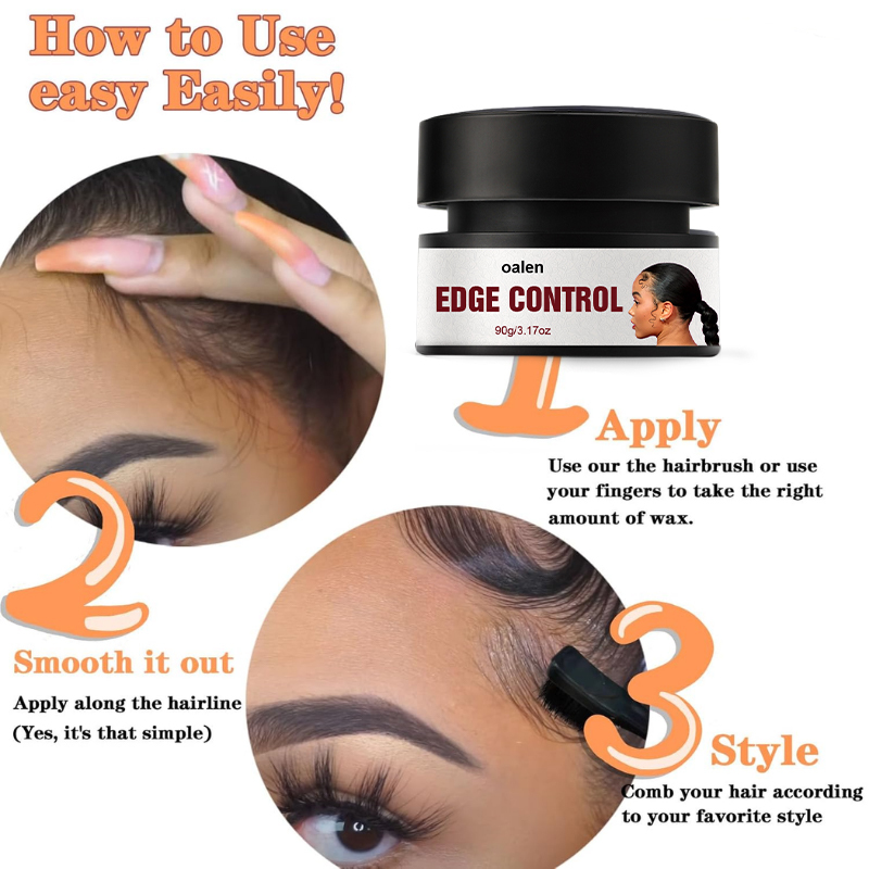 Strong Hold Edge Gel Baby Hairs Flyaways Water Based Styling Gel Waterproof Hair Edge Control Cire Cheveux,oalen cosmetics