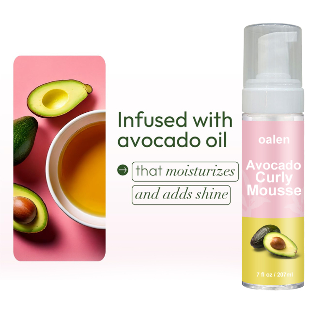 Organic Avocado Hair Care Strong Hold Styling Soft & Bouncy Curls Curling Hair Foam Hair Curl Mousse,MY SHOP