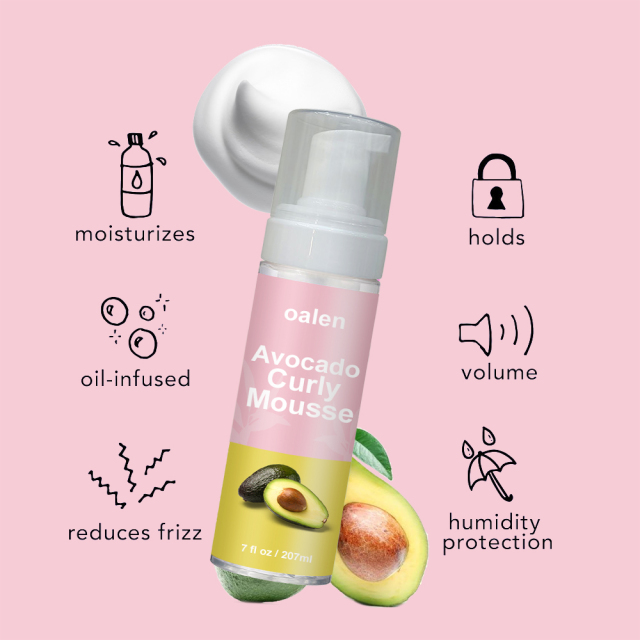 Organic Avocado Hair Care Strong Hold Styling Soft & Bouncy Curls Curling Hair Foam Hair Curl Mousse,MY SHOP