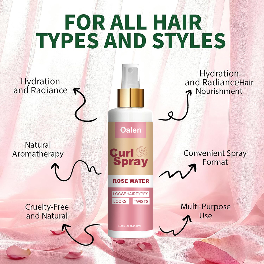 Customized Curly Hair Care Spray Hair Salon Rose Ingredients Refreshing Spray Products for Curly Hair,MY SHOP