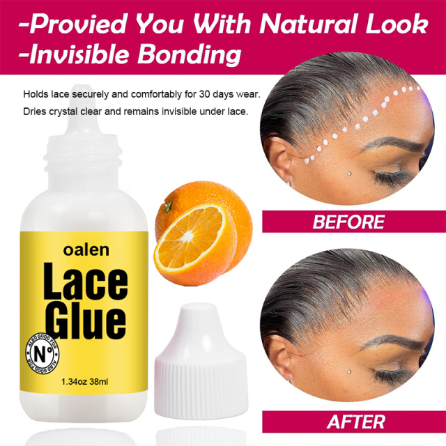 Orange Extreme Hold Lace Glue Extreme Styling Moisture and Water Resistant Invisible Bonding for Wigs,oalen cosmetics