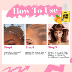 Orange Extreme Hold Lace Glue Extreme Styling Moisture and Water Resistant Invisible Bonding for Wigs,oalen cosmetics