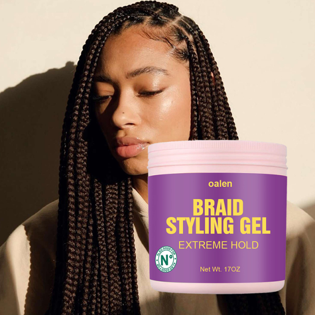 Organic Alcohol-Free Braid Gel Strong Hold Leave-On Styling forAll Hair Types,oalen cosmetics