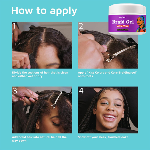 Private Label Braid Gel Provides Firm Hold on Any Hair Texture to Create Multiple Styles,oalen cosmetics