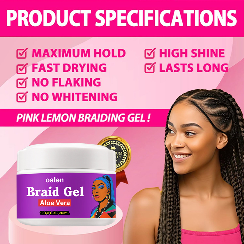 Private Label Braid Gel Provides Firm Hold on Any Hair Texture to Create Multiple Styles,oalen cosmetics