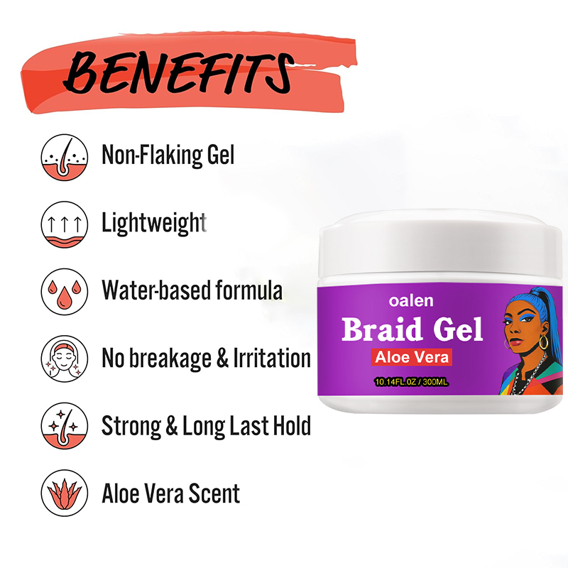 Private Label Braid Gel Provides Firm Hold on Any Hair Texture to Create Multiple Styles,oalen cosmetics