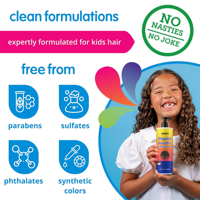 Private Label Organic Keratin Kids Shampoo Foam,oalen cosmetics
