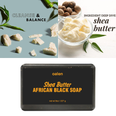 Private Label Shea Butter Enriched African Black Soap,oalen cosmetics