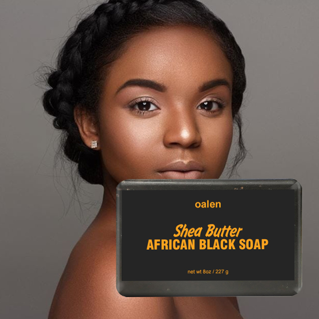 Private Label Shea Butter Enriched African Black Soap,oalen cosmetics