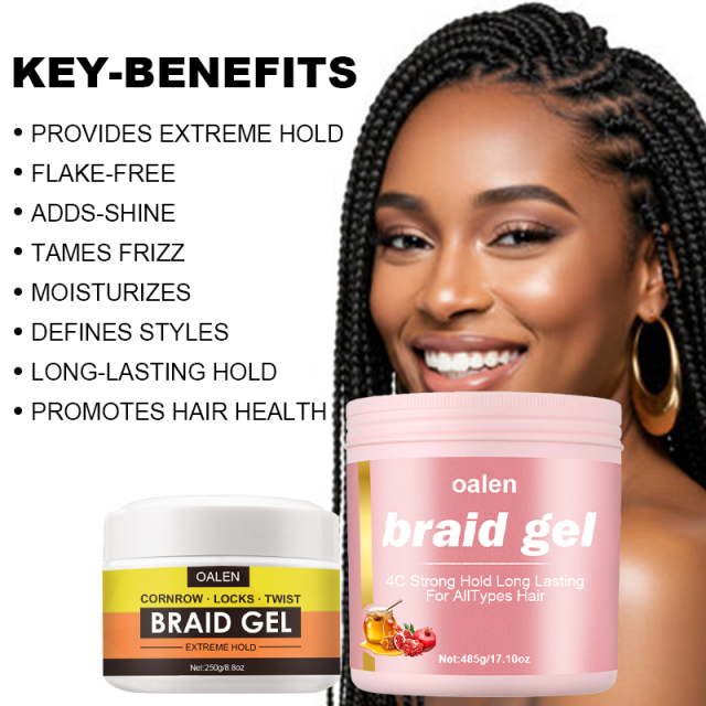 17oz Big Luxfume Private Label Extreme Hold Braid Gel Kit,MY SHOP