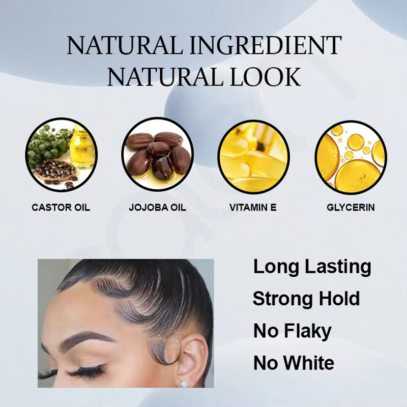 Natural Different Scents Super Strong Hold No Flake Hair Styling Pomade Braid Gel Edge Control With Brush,MY SHOP