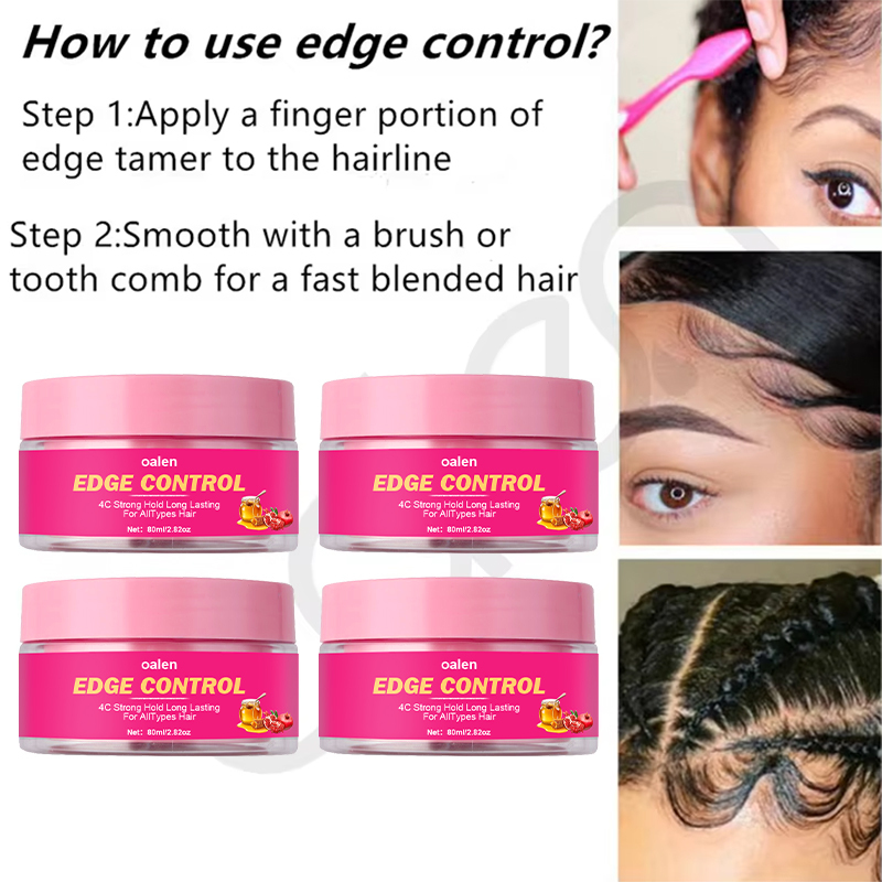 Natural Different Scents Super Strong Hold No Flake Hair Styling Pomade Braid Gel Edge Control With Brush,MY SHOP