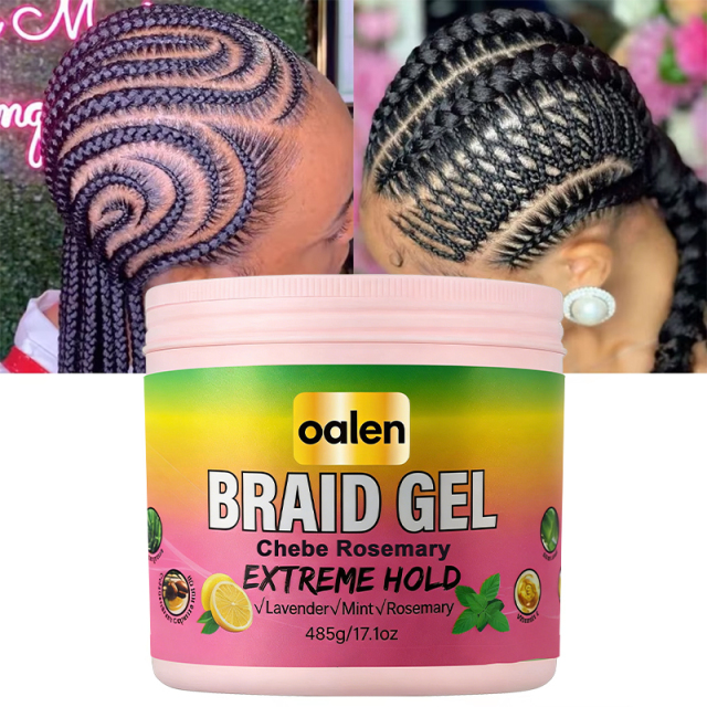 Luxfume Large 17.1oz Organic Braid Gel Private Label Extreme Hold Strong Braiding Loc Gel Rice Water Nourishing Hair,oalen cosmetics