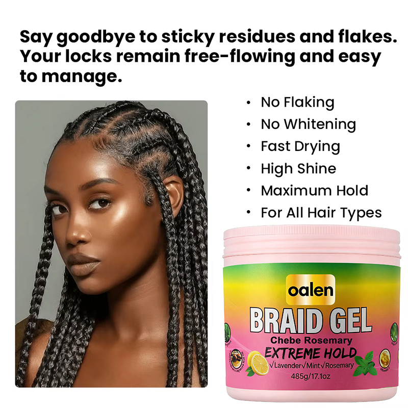 Luxfume Large 17.1oz Organic Braid Gel Private Label Extreme Hold Strong Braiding Loc Gel Rice Water Nourishing Hair,oalen cosmetics