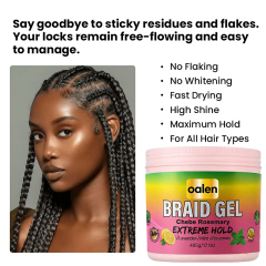 Luxfume Large 17.1oz Organic Braid Gel Private Label Extreme Hold Strong Braiding Loc Gel Rice Water Nourishing Hair,oalen cosmetics