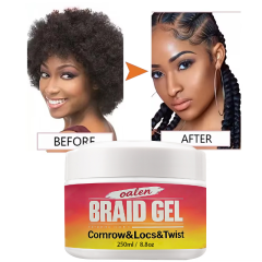 OEM Private Label Hair Braiding Gel Extra Hold No White and Anti-frizz Braid Hair Gel,oalen cosmetics