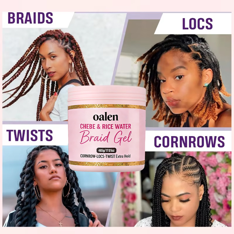 17.01oz Salon Size BIG Luxfume Private Label Strong Hold Conditioning Loc Twist Shining Braid Styling Gel,oalen cosmetics