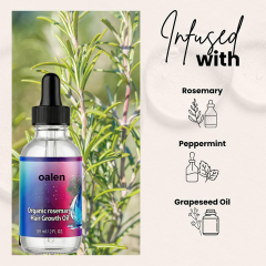 Private Label Rosemary Oil for Hair Growth Organic Formula for Hair Loss Control Nourish Scalp Stimulate Follicles,oalen cosmetics