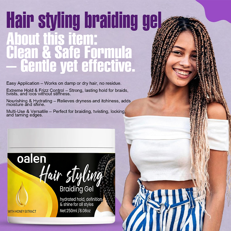 Private Label Essential Braid Edge Control Gel Delivers Smooth Non Greasy Natural Finish,oalen cosmetics