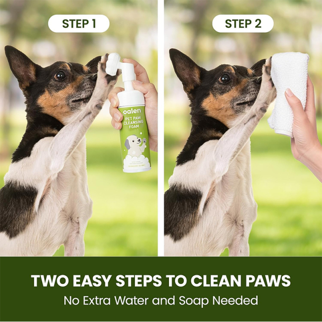 Private Label Hypoallergenic Paw Cleanser Foam Soap Free Formula for Sensitive Skin Gentle Effective,oalen cosmetics