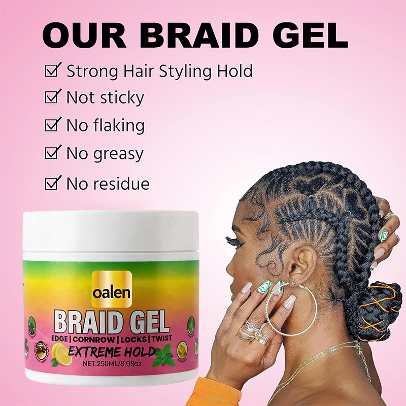 Luxfume Large 8.08oz Organic Braid Gel Private Label Extreme Hold Strong Braiding Loc Gel Rice Water Nourishing Hair,MY SHOP