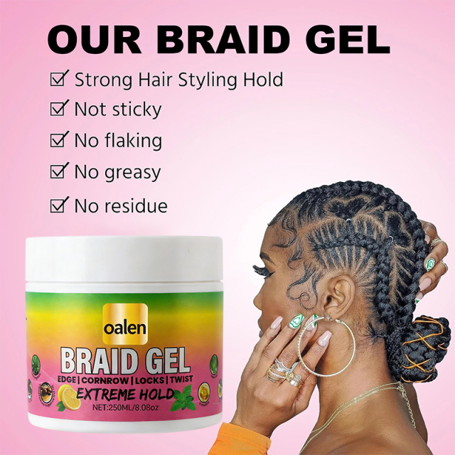 Luxfume Large 8.08oz Organic Braid Gel Private Label Extreme Hold Strong Braiding Loc Gel Rice Water Nourishing Hair,MY SHOP