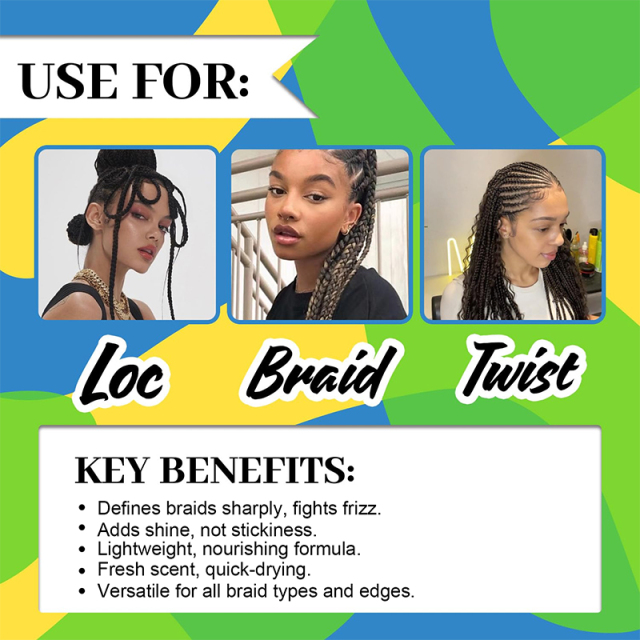 Luxfume Large 8.08oz Organic Braid Gel Private Label Extreme Hold Strong Braiding Loc Gel Rice Water Nourishing Hair,MY SHOP