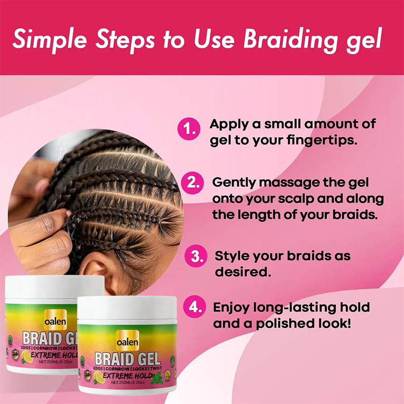 Luxfume Large 8.08oz Organic Braid Gel Private Label Extreme Hold Strong Braiding Loc Gel Rice Water Nourishing Hair,MY SHOP