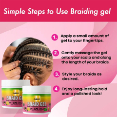 Luxfume Large 8.08oz Organic Braid Gel Private Label Extreme Hold Strong Braiding Loc Gel Rice Water Nourishing Hair,MY SHOP