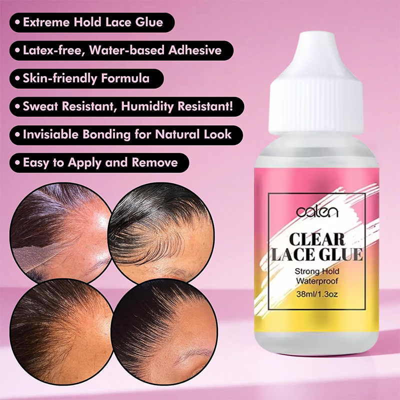 Clear Lace Glue Adhesive Latex Free Hair Lace Glue Waterproof Extra Hold for Wig Lace Wigs,oalen cosmetics
