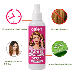 Luxfume Wig Leave-In Conditioner Spray Instant Detangle Smooth Reduce Frizz Daily Fiber Refresh Non-Greasy,oalen cosmetics