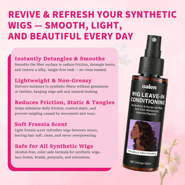 Private Label Leave-In Conditioner Spray for Wigs Lightweight Hydrating Conditioning Mist Controls Frizz Adds Shine Softness,MY SHOP