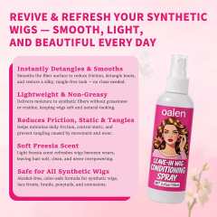 Luxfume Wig Leave-In Conditioner Spray Instant Detangle Smooth Reduce Frizz Daily Fiber Refresh Non-Greasy,oalen cosmetics