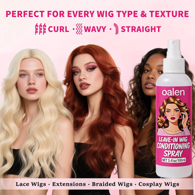 Luxfume Wig Leave-In Conditioner Spray Instant Detangle Smooth Reduce Frizz Daily Fiber Refresh Non-Greasy,oalen cosmetics