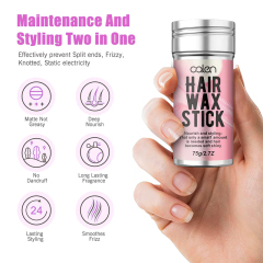 Private Label 75g 2.7OZ Organic Smooth Edges Hair Soft Wax Stick Moisturizing and Texturizing for Curly Hair Hair Extensions and Frizzy Hair,oalen cosmetics