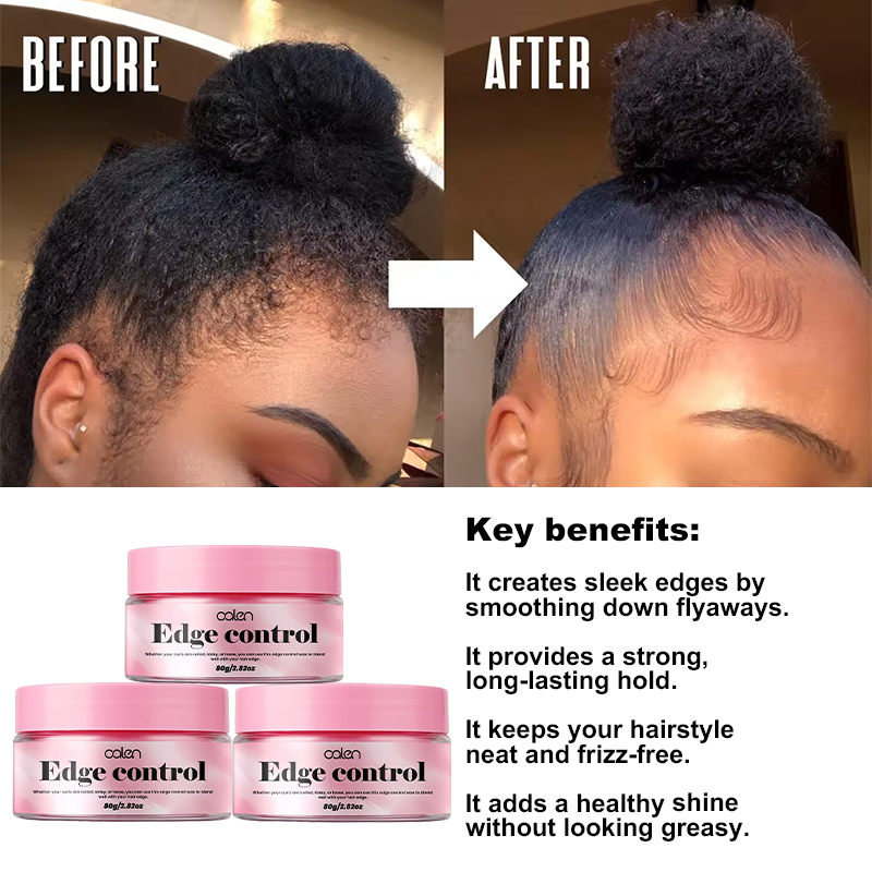 Private Label Sale 2.82oz Peach Scent Private Label Strong Hold Non Greasy Edge Control Wax for 4C Hair,MY SHOP