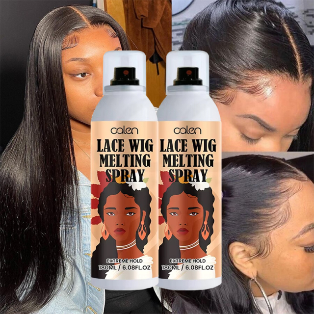 Big 180ml Aerosol Hot Selling Private Label Extreme Hold Lace Melting Spray Fast Dry Hair Glue Melting Spray,oalen cosmetics