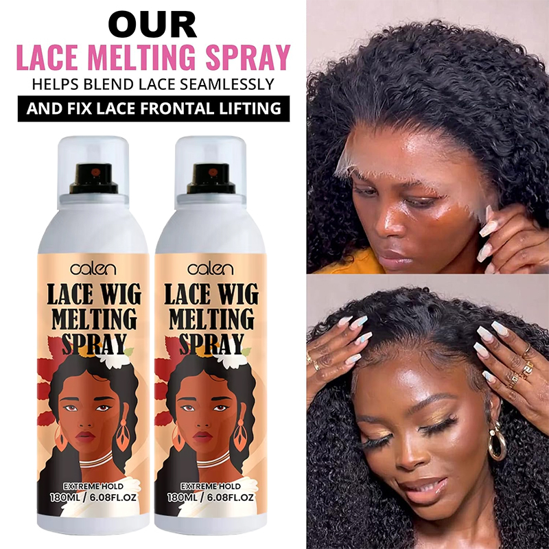 Big 180ml Aerosol Hot Selling Private Label Extreme Hold Lace Melting Spray Fast Dry Hair Glue Melting Spray,oalen cosmetics
