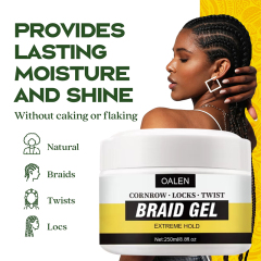 Private Label Extra Hold Non-Greasy Argan Oil Braid Gel Low MOQ Vendor Braiding Gel for Hair Organic Strong Hold,oalen cosmetics