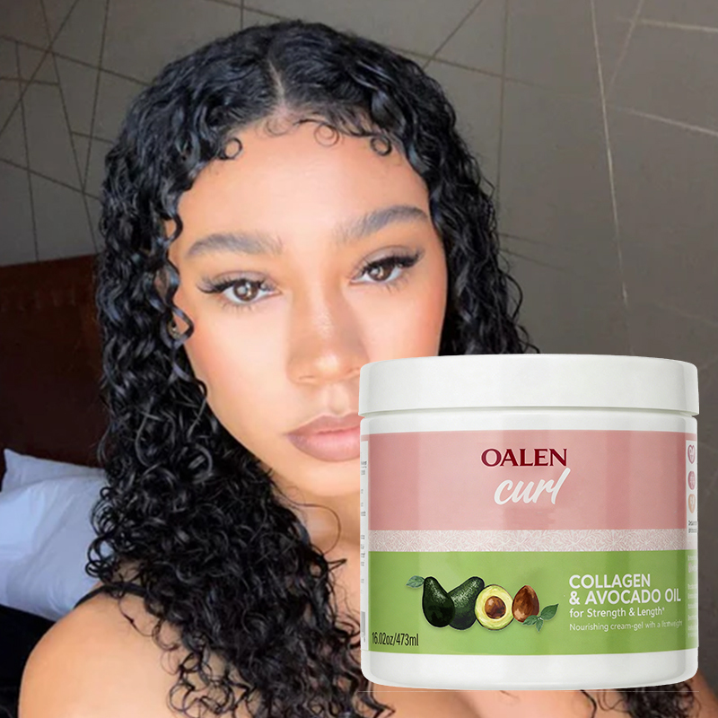 Private Label Moisturizing Leave in Conditioner Gel for Curly Hair 3-in-1 Detangler Frizz Control Styling Gel for Curl Hair Care,oalen cosmetics