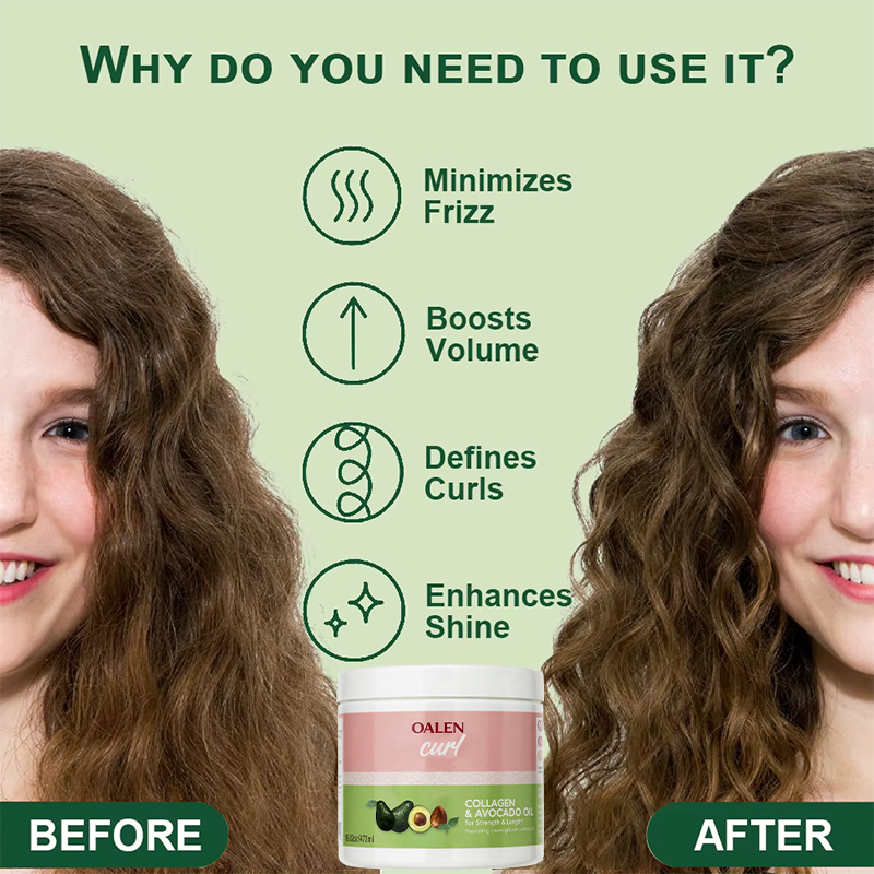 Private Label Moisturizing Leave in Conditioner Gel for Curly Hair 3-in-1 Detangler Frizz Control Styling Gel for Curl Hair Care,oalen cosmetics