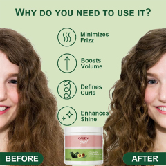 Private Label Moisturizing Leave in Conditioner Gel for Curly Hair 3-in-1 Detangler Frizz Control Styling Gel for Curl Hair Care,oalen cosmetics