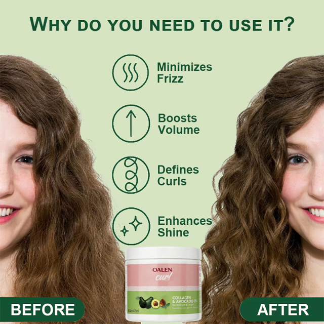 Private Label Moisturizing Leave in Conditioner Gel for Curly Hair 3-in-1 Detangler Frizz Control Styling Gel for Curl Hair Care,oalen cosmetics