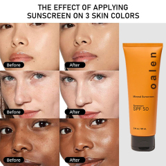 Private Label Anti Aging Sunscreen SPF 50 UVA/UVB Protection with Hydrating Ingredients for All Skin Types,oalen cosmetics