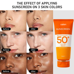 Private Label Moisturizing SPF 50 Sunscreen Lotion Water Resistant Non-Greasy UVA UVB Protection Sensitve,oalen cosmetics